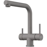 Смеситель для кухни Omoikiri Takamatsu-S-GR 4994562 с подключением к фильтру, выдвижным изливом, ленинградский серый