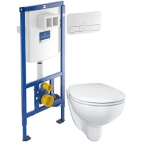 Комплект подвесной унитаз Grohe Bau Ceramic 39351000 + система инсталляции Villeroy & Boch 92246100 + 92249068 