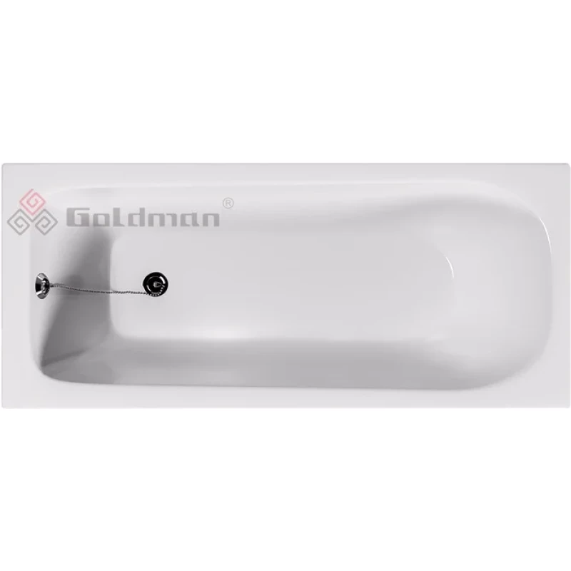 Чугунная ванна 170x70 см с отверстиями для ручек Goldman Real RL17070H