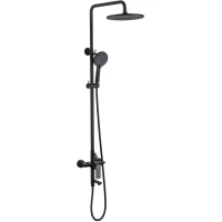 Душевая система Abber Weiss Insel AF8016NB 250 мм, со смесителем, черный матовый