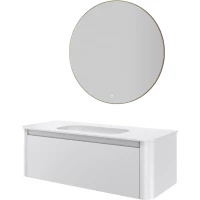 Комплект мебели Armadi Art Voi Matt White 782-120-MW + 786-120-MW без отв. + 545-100-MG 122 см, подвесной, белый матовый