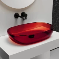 Раковина-чаша Abber Kristall AT2805Rubin 60x40 см, накладная, красный