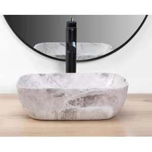 Изображение товара раковина-чаша rea belinda mini rea-u3321 36x25 см, накладная, серый мрамор