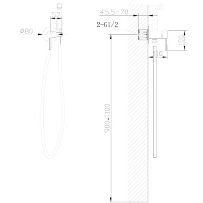 Изображение товара гигиенический душ abber wasser kreis af8125 со смесителем, хром