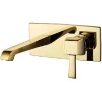 Смеситель для раковины Caprigo Diamante 50-027-oro встраиваемый, без донного клапана, золотой