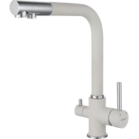 Смеситель для кухни GranFest 3611 с подключением к фильтру, иней