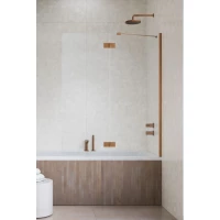 Шторка на ванну Radaway Essenza Brushed Copper PND II 100 Right 110002100-93-01R 100 см R, профиль медь матовая, стекло прозрачное