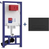 Инсталляция для унитаза Lemark Peneda Bit 9880213 с кнопкой смыва, черный матовый