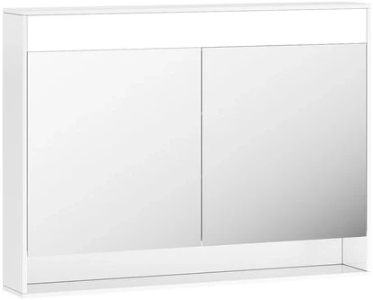 Зеркальный шкаф 100x74 см белый глянец Ravak MC Step 1000 X000001421 тумба белый глянец орех 100 см ravak sd step 1000 x000001418