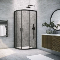 Душевой уголок Vegas Glass ZS-F NOVO h2000 120*80 02М 05 120x80 см, профиль черный матовый, стекло бронза