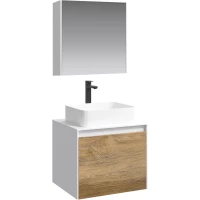 Комплект мебели белый глянец/дуб балтийский 61 см Aqwella 5 Stars Mobi MOB0106W + MOB0706DB + 641945 + MOB0406 + MOB0717W