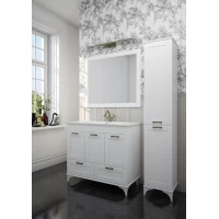 Комплект мебели белый матовый 95 см Sanflor Ванесса C15328 + C15326