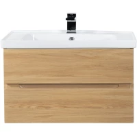 Тумба под раковину Art&Max Techno AM-Techno-900-2C-SO-LW674 87 см, подвесная, дуб мадейра