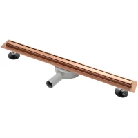 Душевой трап (лоток) Rea Neo Slim Pro REA-G0653 80 см, с решеткой, щелевой, медь матовая