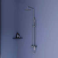 Душевая система RGW SP-27Gr 59140127-11 200 мм, со смесителем, оружейная сталь матовый