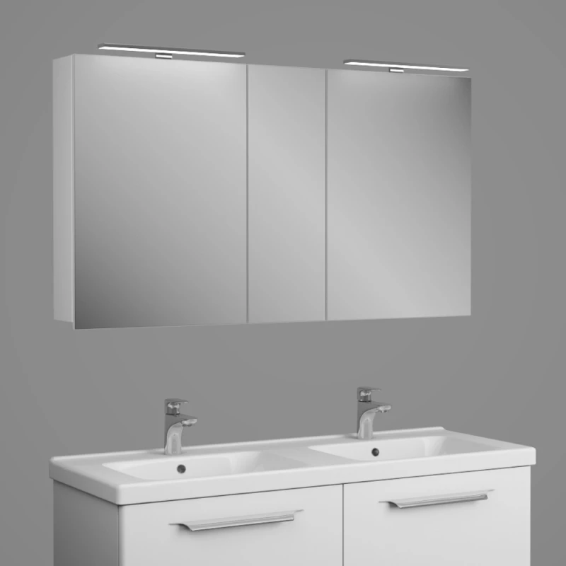 Зеркальный шкаф 125x70,3 см белый матовый Diborg Lande 77.2109