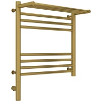 Полотенцесушитель электрический 500x500 состаренная латунь МЭМ левый Сунержа Богема с полкой 3.0 051-5806-5050