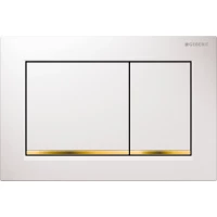 Кнопка смыва Geberit Omega 30 115.080.KK.1 для инсталляции, белый/позолота/белый