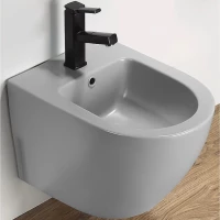 Биде подвесное CeramaLux B2342BDMH светло-серый матовый