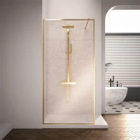 Душевая перегородка Veconi Korato KR81GL-70-10-C8 70 см, профиль золотой матовый, стекло ламинированное золото