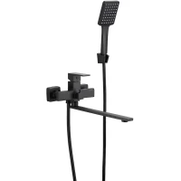 Смеситель для ванны Belz B22613-7 универсальный, с душевым гарнитуром, черный матовый