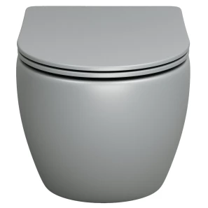 Изображение товара унитаз подвесной grossman gr-4455glms безободковый, с сиденьем микролифт, светло-серый матовый