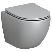 Унитаз подвесной Grossman GR-4455GLMS безободковый, с сиденьем микролифт, светло-серый матовый