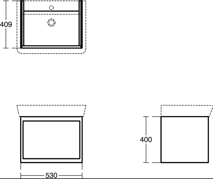 Тумба белый глянец/белый матовый 60 см 1 ящик Ideal Standard Connect Air Cube E0846B2 - фото 3