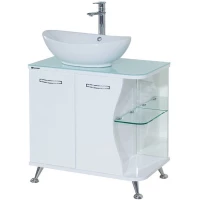Тумба с раковиной белый глянец 71 см Bellezza Рио 4633611242017 + 4620008193823