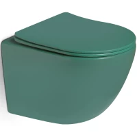 Унитаз подвесной SantiLine SL-5005T-G безободковый, торнадо, с сиденьем микролифт, зеленый матовый