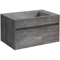 Тумба с раковиной серый камень 80 см Vincea Chiara VMC-2C800GS + VCB-13800G