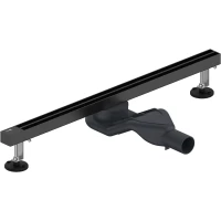 Душевой трап (лоток) WasserKRAFT Tauber 64D60MB 60 см, с решеткой, щелевой, черный матовый