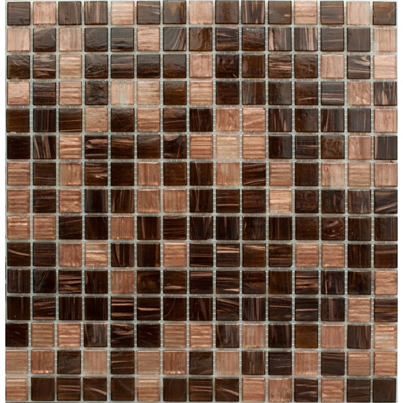 Стеклянная плитка мозаика MIX19 стекло (сетка)(2,0*2,0*4)32,7*32,7