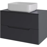 Тумба с раковиной Orange Line Li-70TugMDF+B05-500W 70,2 см, подвесная, со столешницей, графит матовый
