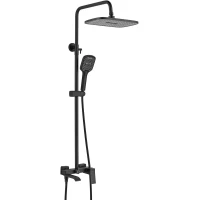 Душевая система Shevanik S4036H 320x210 мм, со смесителем, черный матовый