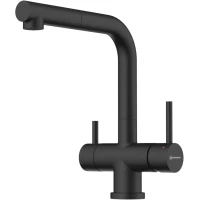 Смеситель для кухни Omoikiri Takamatsu-S-BL 4994570 с подключением к фильтру, выдвижным изливом, черный