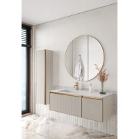 Комплект мебели Armadi Art Quatro Cashmere Fuga 790-M2-120-CM-RIB-MG + 793-120-W-A + 545-100-MG см L, подвесной, кашемир матовый