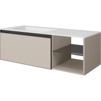 Тумба с раковиной Armadi Art Quatro Daphne 790-M6-120-D-A + 793-120-W-A 121 см L, подвесная, бежевый матовый