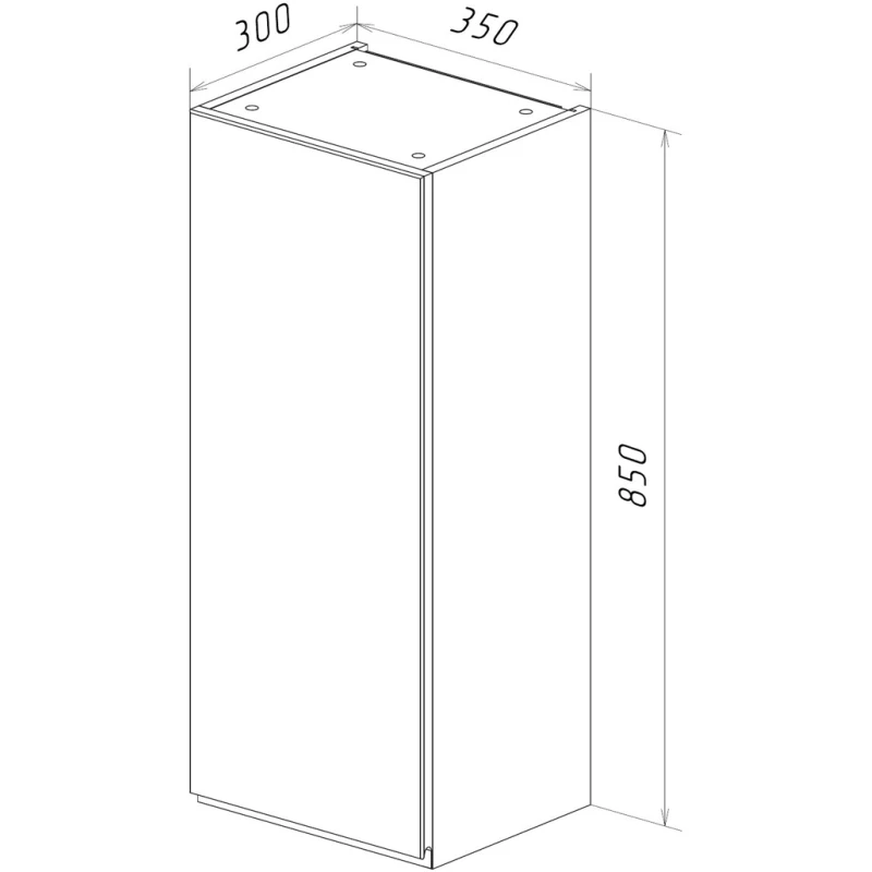 Шкаф одностворчатый 35x85 см белый глянец L/R Lemark Veon LM01V35PL