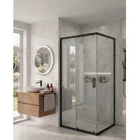 Душевой уголок MaybahGlass MGY-1877-6 100x80 см, профиль черный матовый, стекло прозрачное