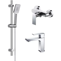 Комплект смесителей Aquatek Лира AQ1431CR с душевым гарнитуром, хром