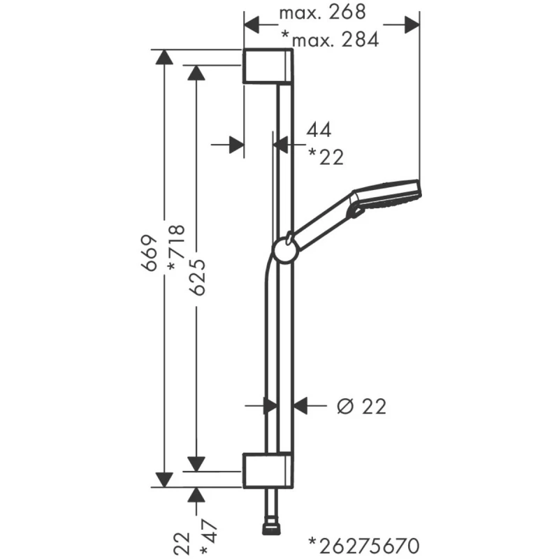 Смеситель для ванны Hansgrohe Vivenis 75420000 + 26275000