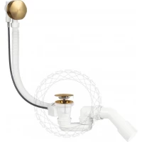 Слив-перелив для ванны Filarete FL80GL полуавтомат, золотой брашированный