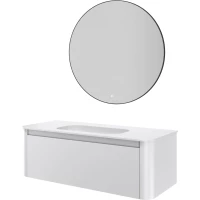 Комплект мебели Armadi Art Voi Matt White 782-120-MW + 786-120-MW без отв. + 545-100-GM 122 см, подвесной, белый матовый