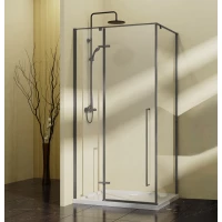 Душевой уголок Vincea Slim-N VSR-5SN1010CLGM 98,2x98,5 см, профиль вороненая сталь, стекло прозрачное