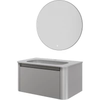 Комплект мебели Armadi Art Voi Luna 782-080-L + 786-080-L + 545-80-CR 82 см, подвесной, серый матовый