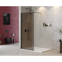 Душевая перегородка Cezares Liberta LIBERTA-L-1-110-120-BR-NERO 110 см, профиль черный матовый, стекло бронза