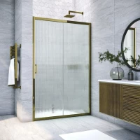 Душевая дверь Vegas Glass ZP TUR Novo 175 05 Moru 175 см, профиль бронза, стекло рифленое