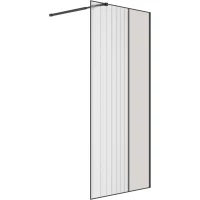 Душевая перегородка Niagara NG-481-12FBLACK 120 см, профиль черный матовый, стекло рифленое/тонированное