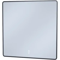 Зеркало IDDIS Cloud X CLX80T0i98 80x80 см, с LED-подсветкой, сенсорным выключателем, диммером, антизапотеванием, черный